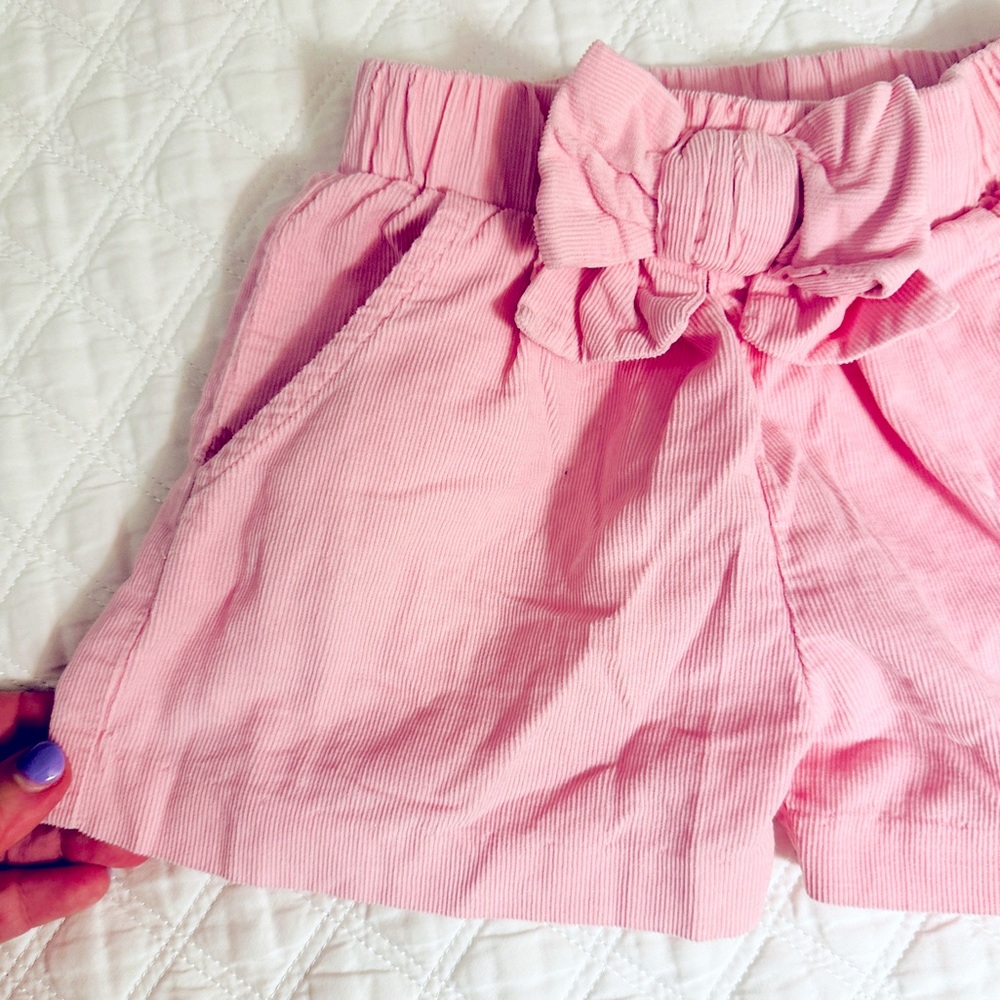 Little English - Pink Bow Corduroy Shorts, Girls 3T